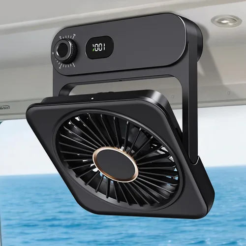 Shintrend Ventilador magnético aprobado por cruceros, ventilador portátil recargable con 100 velocidades, montaje magnético para techo y pared de