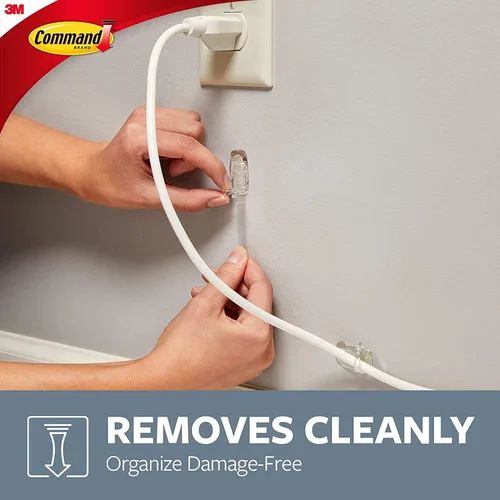 Miniatura 7 de 3M CLAW - Ganchos para cuadros de yeso con capacidad para 15 libras y clips de cable Command transparentes, 13 clips, 16 tiras