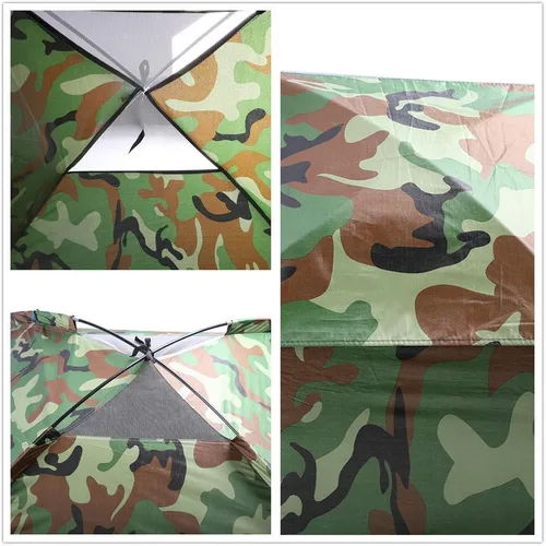 Miniatura 5 de HOBBN - Tienda de campaña de camuflaje para 3 – 4 personas, tela impermeable para mochileros, tiendas de campaña familiares, para senderismo