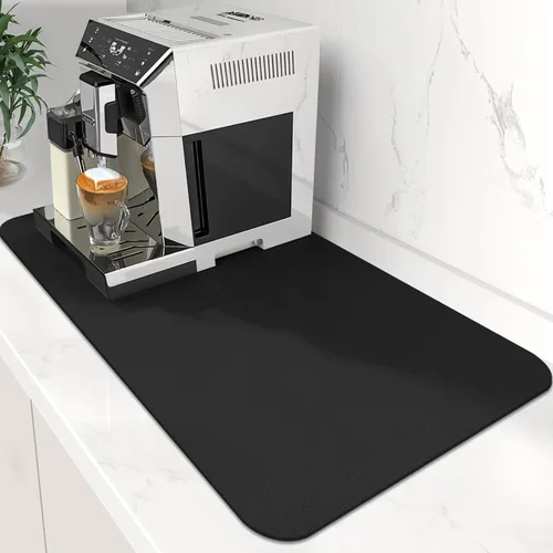 Miniatura 15 de WISELIFE Tapete de café súper absorbente para secar platos, accesorios de barra de café, combina con máquina, tapetes de secado grandes para Negro