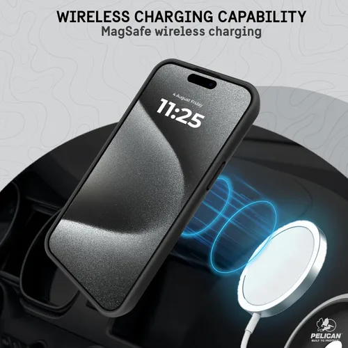 Miniatura 7 de Pelican Protector Series - Funda para iPhone 15 Pro de 6.1 pulgadas [compatible con MagSafe], funda magnética para teléfono con tecnología negro