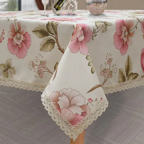 Miniatura 11 de Mantel rectangular con estampado floral de 60 x 84 pulgadas, resistente a las manchas e impermeable, mantel de vino para cocina, comedor, decoración