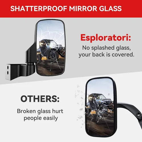 Miniatura 3 de Espejos Laterales Ranger Montados en Puerta, Espejos Laterales UTV Esploratori para Puerta Completa Polaris Ranger Compatible con Polaris Ranger