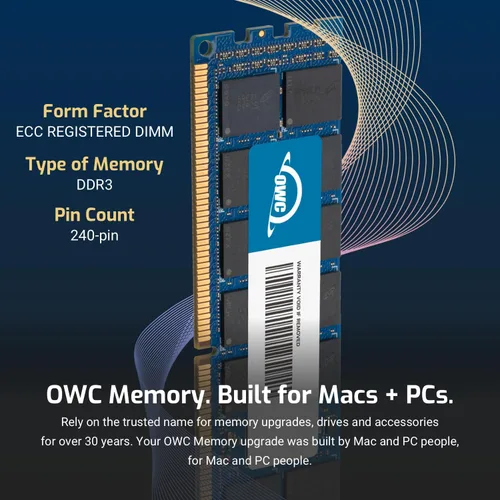 Miniatura 2 de OWC Módulo de actualización de memoria SDRAM de 16 GB (2 x 8 GB) DDR3 ECC registrado CL9 PC3-10600R 1333MHz compatible con modelos Mac Pro Nehalem