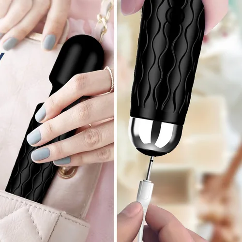 Miniatura 6 de AEVEONE Masajeador personal, función de varita de mano, silencioso e impermeable, 20 velocidades, 8 patrones de vibración inalámbrica para cuello
