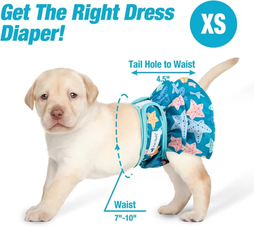 Miniatura 5 de Pet Soft Pañales para Perras Hembras – Paquete de 3 Pañales Lavables Estilo Vestido para Perras Hembras en Celo – Bragas Reutilizables