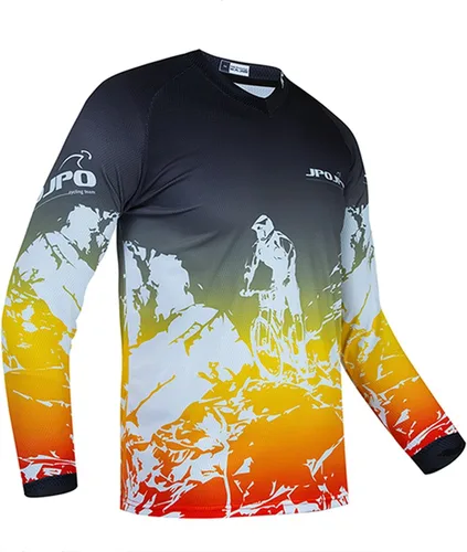 Miniatura 5 de Weimostar Maillot de ciclismo de manga larga para hombre, transpirable, equipo deportivo, equitación, camiseta de ciclismo