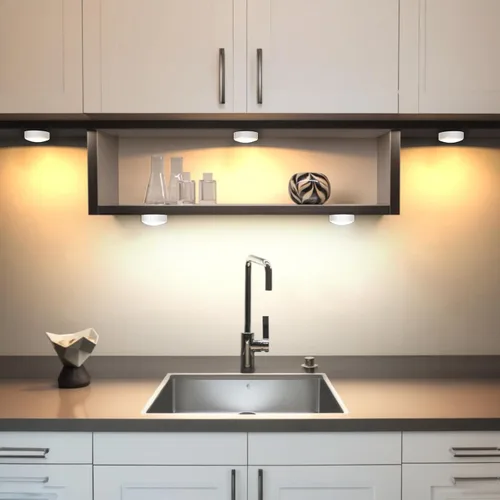 Miniatura 7 de HELPLEX Luces LED de disco con control remoto, paquete de 6 luces adhesivas RGBW que cambian de color, alimentadas con pilas, iluminación regulable