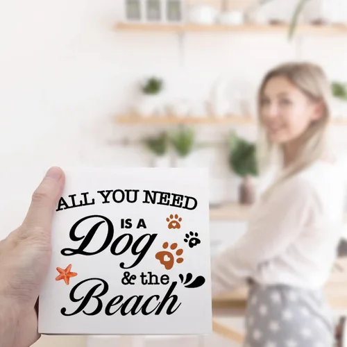 Miniatura 6 de Letrero de madera con texto en inglés «All You Need is a Beach» para decoración de escritorio, con cita rústica de perro, mamá, hogar, dormitorio