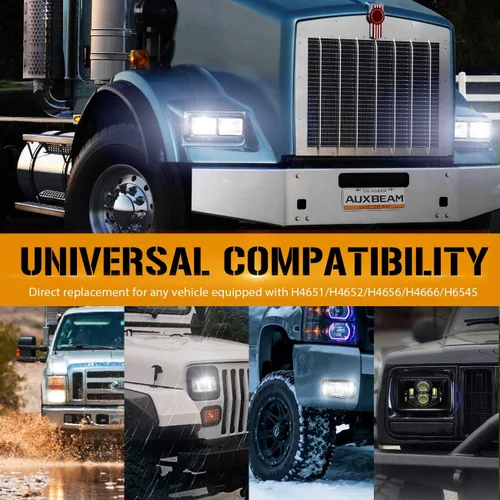 Miniatura 7 de Auxbeam Faros delanteros LED de 60 W 4 x 6 con repuesto aprobado por puntos H4651 H4652 H4656 H4666 H6545 para camiones Peterbilt Kenworth