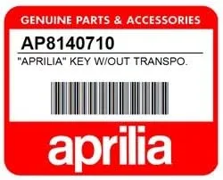 Miniatura 3 de AP8140710 Llave original OEM en blanco con hacia fuera chip transpondedor para APRILIA Scarabeo SportCity Mojito Rally Caponord Tuono y muchos otros