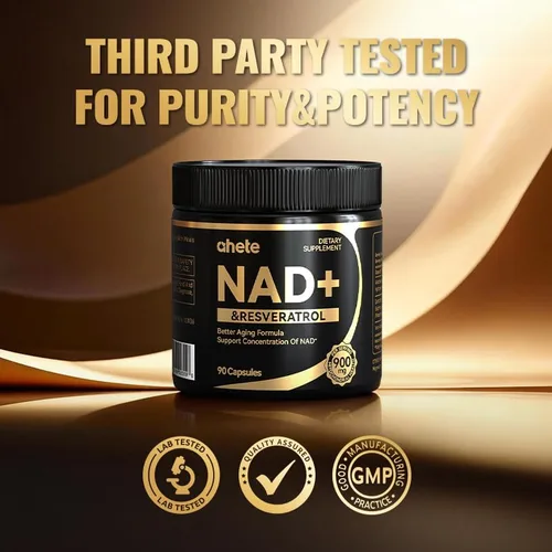 Miniatura 2 de Suplemento de resveratrol NAD, apoya la energía, la concentración y el envejecimiento saludable, suplemento de 900 mg de NMNH por porción, 90