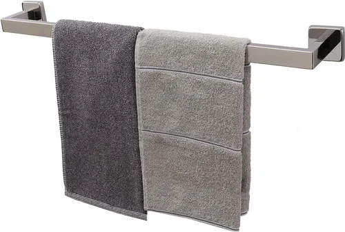Miniatura 8 de TocTen Toallero de Baño - Base Cuadrada Engrosada SUS304 Barra de Toallas de Acero Inoxidable para Baño, Accesorios de Baño Varilla de Toallas
