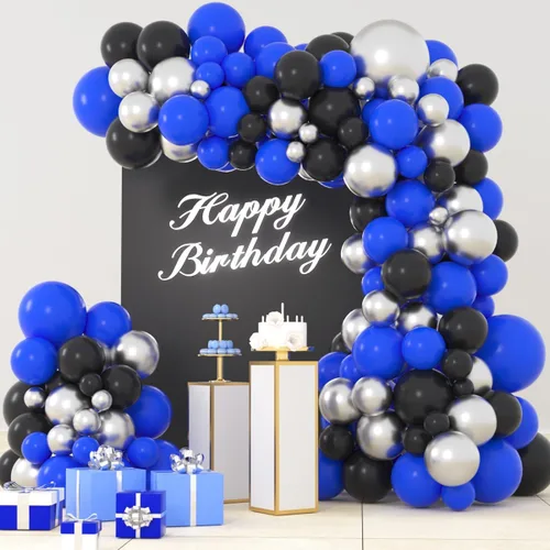 Miniatura 19 de Kit de arco de guirnalda de globos rojos y azules, azul marino, azul oscuro, globos rojos, globos neutros rubor, para cumpleaños, boda, aniversario