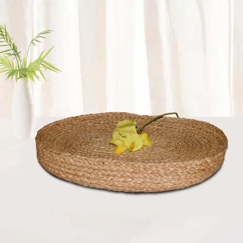 Miniatura 10 de Juego de 6 manteles individuales ovalados ART pinecone – Manteles tejidos estilo bohemio para granja, para mesa de comedor para 6, decoración