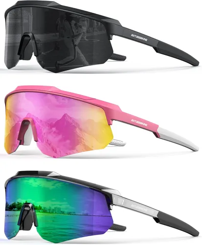 Lentes de sol deportivos polarizados para hombres y mujeres, lentes UV400 de una sola pieza, para béisbol, correr, ciclismo, pesca