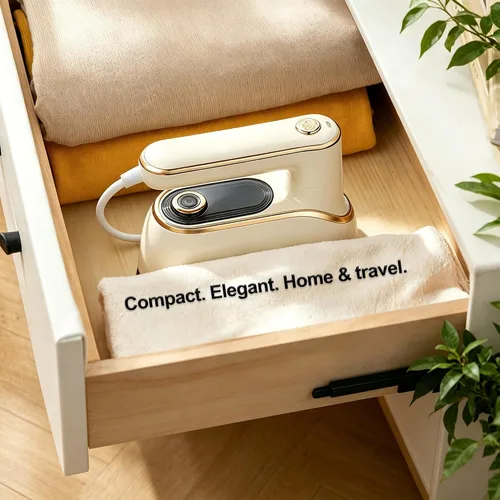 Miniatura 6 de Vaporizador de viaje para ropa, vaporizador portátil giratorio de 1200W, plancha de ropa pequeña para viajes, hogar, dormitorio, universidad, tanque