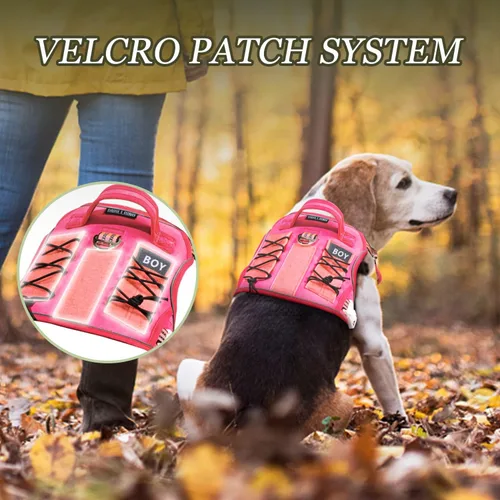 Miniatura 4 de Arnés táctico para perros medianos y grandes, color rosa, ajustable, sin tirones, con asa, chaleco reflectante resistente, talla S