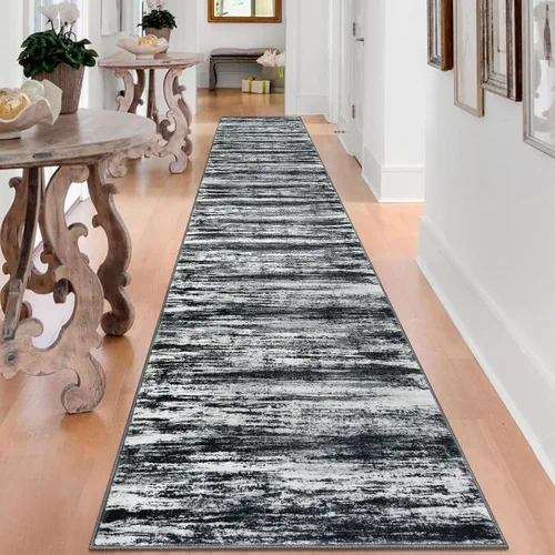 Miniatura 159 de KOZYFLY – Alfombra de pasillo moderna y lavable de diseño abstracto verde, 2 x 5 pies, antideslizante, suave y de pelo corto, ideal para cocina