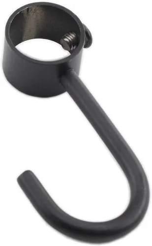 Miniatura 7 de Paquete de 5 ganchos de acero inoxidable para barra de armario, ganchos negros resistentes para colgar ollas, sartenes, tazas, toallas, guantes