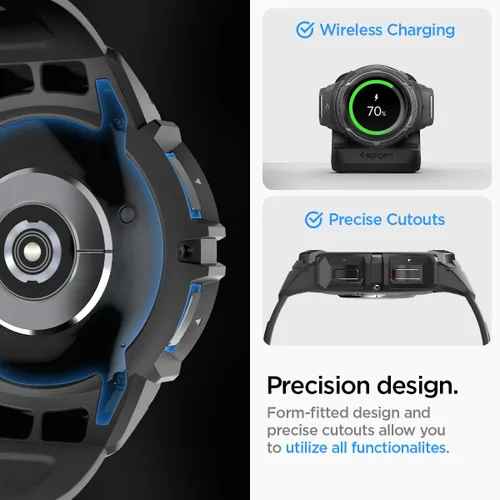 Miniatura 7 de Spigen Rugged Armor Pro Diseñada para Samsung Galaxy Watch 6 Classic 47mm Funda con Banda Cubierta Protectora de TPU con Correa