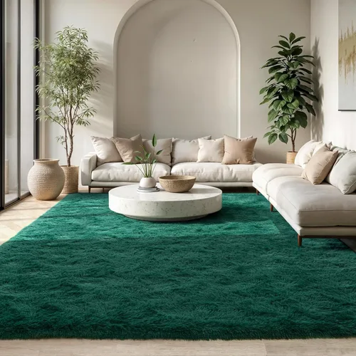 Miniatura 61 de Zentavio Alfombras de área para sala de estar, alfombras grises para dormitorio, alfombra de 4 x 6, alfombra mullida, peluda y suave, shag estética