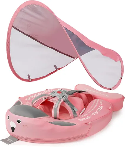 Miniatura 13 de Mambobaby Flotador con dosel extraíble para piscina para bebé, flotador de seguridad no inflable, cola mejorada, material suave y agradable a