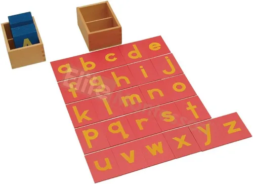Miniatura 3 de Letras mayúsculas y minúsculas en papel de lija con caja Montessori