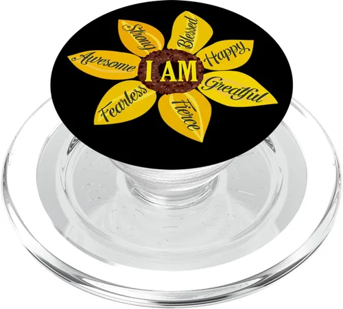 Miniatura 9 de Inspirational Quote Apparel Inspirational Gifts - Soporte para teléfonos y tabletas, diseño de girasoles, Negro