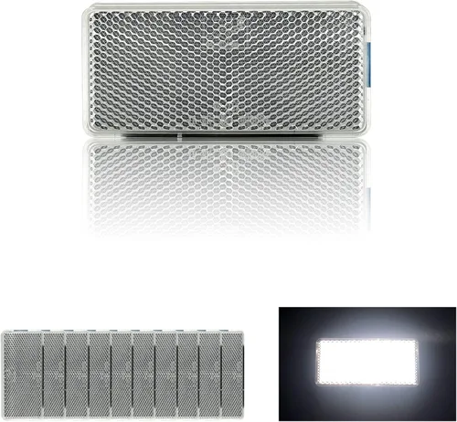 Miniatura 7 de Reflector autoadhesivo rectángulo 94X44mm seguridad impermeable pegar en árboles de buzón de entrada Blanco