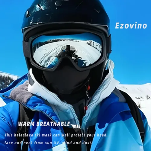 Miniatura 5 de Ezovino Paquete de 4 pasamontañas de esquí para hombres y mujeres, polaina refrescante para el cuello, máscara de cabeza completa, cubierta facial