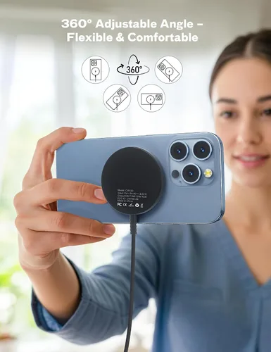 Miniatura 7 de Bohuma - Cargador inalámbrico magnético – Compatible con iPhone de la serie 12 a 17 y AirPods - Diseño elegante y ligero con carga rápida – Ideal
