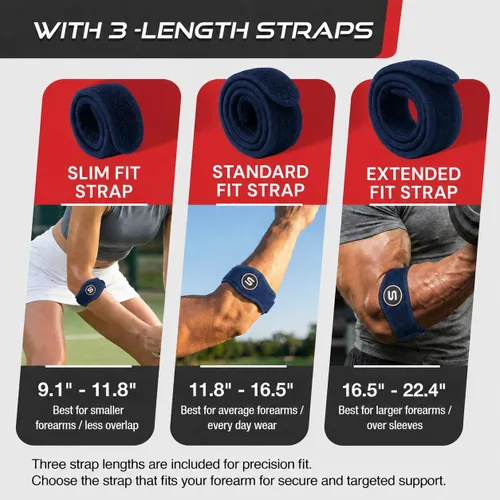 Miniatura 4 de Sleeve Stars - Codera de tenis para mujer, correa de codo de tenis ajustable, codera de golfista para hombres, soporte de contrafuerza para alivio