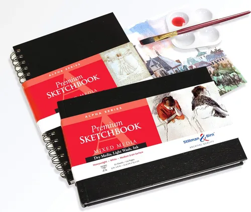 Miniatura 2 de Stillman & Birn Alpha Series - Cuaderno de bocetos encuadernado con alambre, 6 x 8 pulgadas, 5.29 oz/m² (pesado), papel blanco, superficie de grano