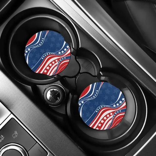 Miniatura 11 de AFPANQZ 250 Years Print Car Coasters for Cup Holders Absorbent Car Accessories 2.8" Car Cup Holder for Women 2 Pack