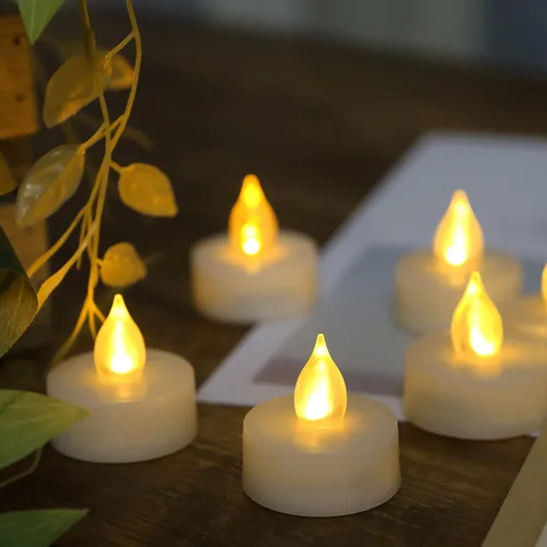 Miniatura 10 de CANDLE CHOICE Velas de té sin llama que funcionan con pilas, velas LED parpadeantes brillantes para centros de mesa de boda, Halloween, Acción