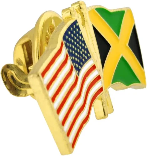 Miniatura 23 de PinMart Pin de solapa esmaltado con bandera de la amistad cruzada de Estados Unidos y el mundo
