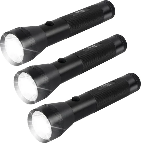 Linternas LED de gran tamaño de batería de 2 celdas D, de alta resistencia, de lúmenes altos, modo único, aluminio, linterna de metal resistente
