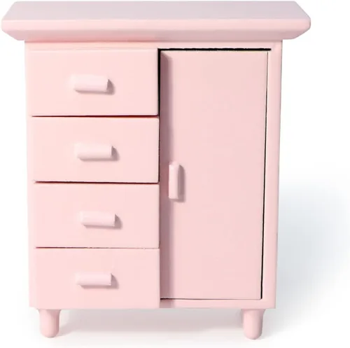 Mesitas de noche de casa de muñecas, mesita de noche de madera en miniatura, mueble de mueble a escala 1:12, modelo de estante para mini aparador,