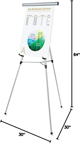 Miniatura 2 de Universal 43050 Caballete telescópico de 3 patas con retenedor de almohadilla, se ajusta de 34 a 64 pulgadas, aluminio, plateado