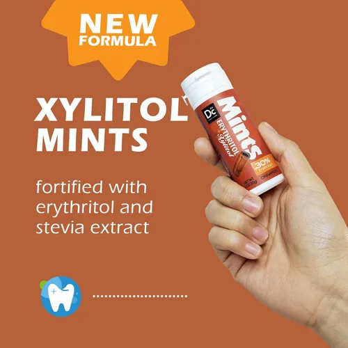Miniatura 3 de DC24 DAILY CARE Mentas de Xilitol Eritritol, Sin Aspartamo, Sin Azúcar, Bajas en Calorías, Mentas para Boca Seca Keto Canela 30 Piezas (Paquete de 4)