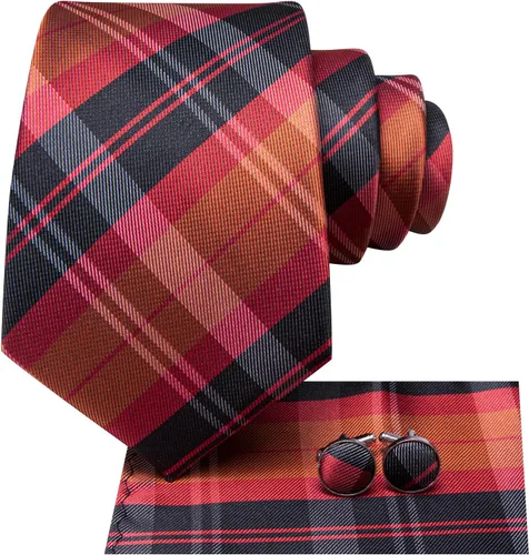 Miniatura 126 de Dubulle Corbata tejida de cachemira para hombre y gemelos de pañuelo para hombre, conjunto de gemelos para boda formal y negocios
