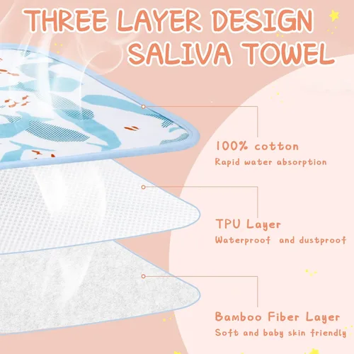 Miniatura 4 de Newwiee 5 baberos grandes para bebés, baberos suaves y absorbentes, cobertura completa, baberos para niños pequeños baberos baberos baberos
