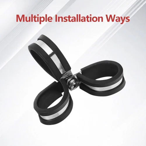 Miniatura 5 de 20 abrazaderas de cable de 1 pulgada, abrazadera de conducto 304 de acero inoxidable acolchada de goma, abrazadera de tubo de metal para cableado