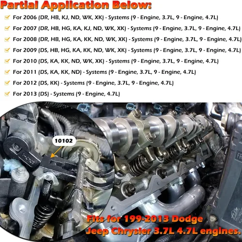 Miniatura 4 de Bonbo Instalador de removedor de brazo basculante y compresor de resorte de válvula perfecto para motores Chrysler Dodge Jeep 3.7L 4.7L, similar a