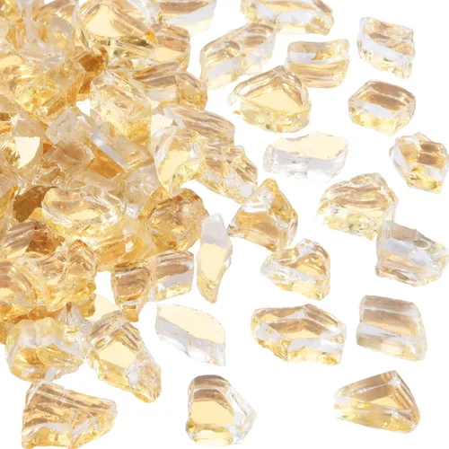Miniatura 14 de Vidrio para hoguera de 10 libras, rocas de vidrio templado reflectante de cobre, alto brillo, apto para mesa de fogata de gas natural y propano