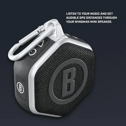 Miniatura 5 de Bushnell Golf Wingman Mini altavoz GPS – Altavoz de golf Bluetooth ultra portátil con distancias audibles, soporte magnético para carro