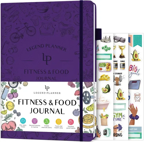 Miniatura 8 de Legend Fitness & Food Journal - Agenda de nutrición y entrenamiento con calendario de ejercicios y rastreador de nutrientes, libro de registro