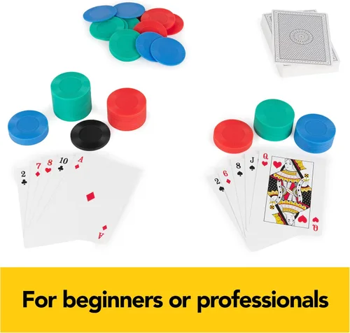 Miniatura 3 de Spin Master Games Cardinal Classics, Juego de 200 fichas de póquer con botón de distribuidor de baraja Texas Hold 'Em Classic Casino Juego de mesa
