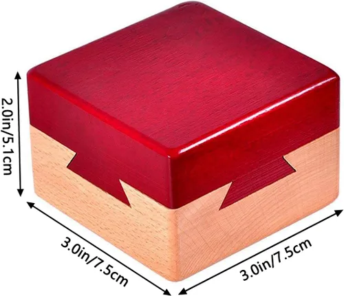 Miniatura 5 de DC-BEAUTIFUL Impossible - Caja de cola de milano Mini 3D Brain Teaser de madera, cajones mágicos de madera, caja de joyería, rompecabezas de juguete